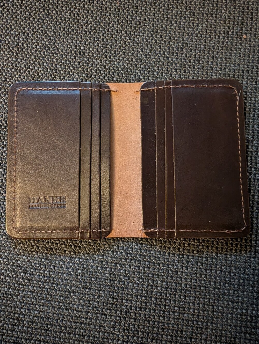 Hanks Men’s Leather Card Wallet - Brown - Picture 3 of 6